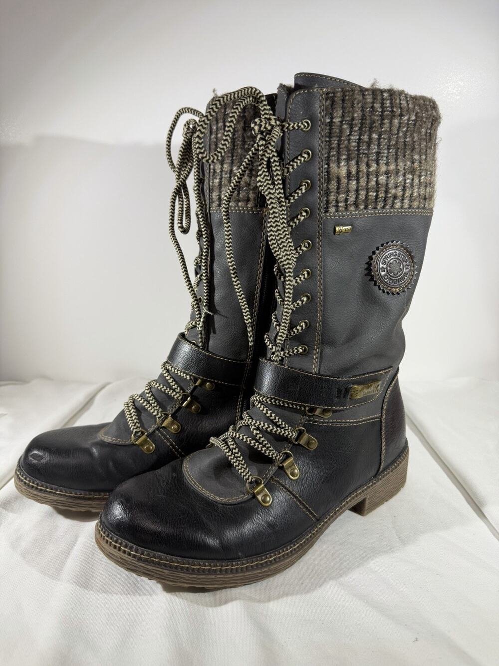 Spring Step Ababi Boots - Womens Size 41 Lace Up Side Zip Cushion Flexible
